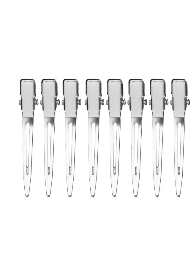 24Pcs Duck Bill Clips Salon Alligator Clips Metal Hair Clips with Nonslip Grip Hairdressing Styling Sectioning Clip for Hair Styling Silver - Image 3