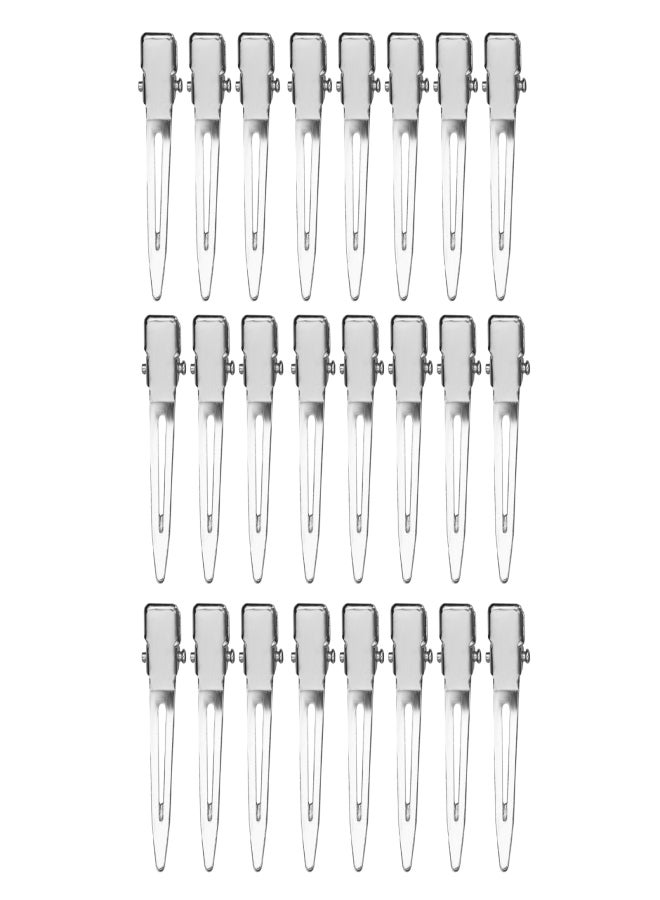 24Pcs Duck Bill Clips Salon Alligator Clips Metal Hair Clips with Nonslip Grip Hairdressing Styling Sectioning Clip for Hair Styling Silver - Image 1