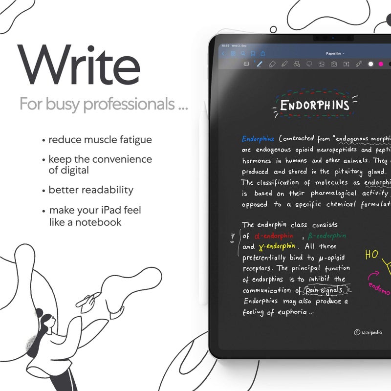 Paperlike 2.0 (النموذج السابق) لجهاز iPad 10.2" - واقي شاشة للرسم والكتابة كما على الورق - Image 4