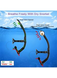 Aookay Training Headstrap Support Dry Top Snorkel Tube Comfortable Mouthpiece One-Way Purge Valve for Pool Open Water Scuba Lap Swimming Swimmer Diving Snorkeling (Black)  - Image 2