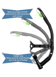 Aookay Training Headstrap Support Dry Top Snorkel Tube Comfortable Mouthpiece One-Way Purge Valve for Pool Open Water Scuba Lap Swimming Swimmer Diving Snorkeling (Black)  - Image 4