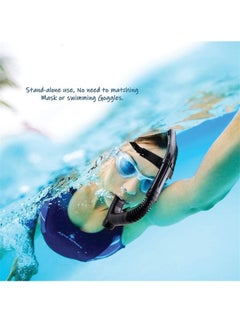 Aookay Training Headstrap Support Dry Top Snorkel Tube Comfortable Mouthpiece One-Way Purge Valve for Pool Open Water Scuba Lap Swimming Swimmer Diving Snorkeling (Black)  - Image 5