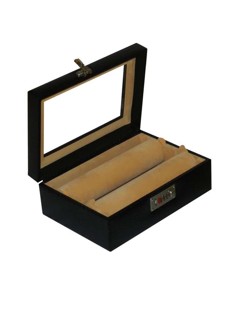 LAVERI LEATHER Laveri Genuine Leather Bracelet Jewelry Box with 2 Removable Rolls - Holder Stores Bracelets, Bangles & Watches Bangle Vanity Box REMOVABLE Vanity Box Removable Vanity Box  - Image 4