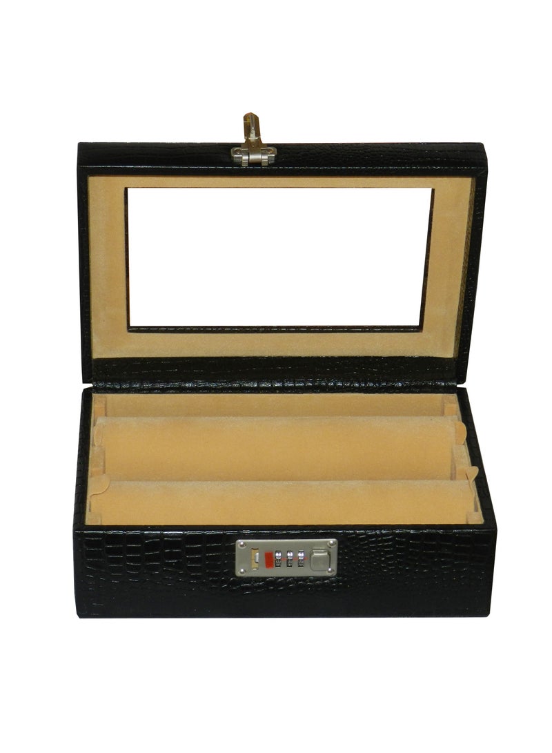 LAVERI LEATHER Laveri Genuine Leather Bracelet Jewelry Box with 2 Removable Rolls - Holder Stores Bracelets, Bangles & Watches Bangle Vanity Box REMOVABLE Vanity Box Removable Vanity Box  - Image 1