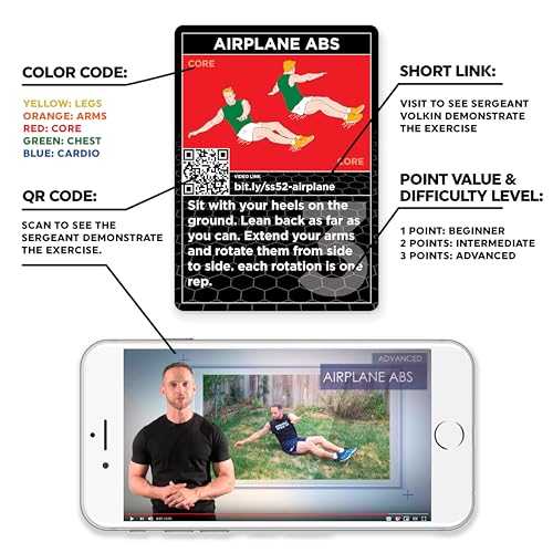 Stack 52 HIIT Interval Workout Game. Designed by Military Fitness Expert. Video Instructions Included. Bodyweight Exercises, No Equipment Needed. Fun and Motivating Training Program. - Image 4
