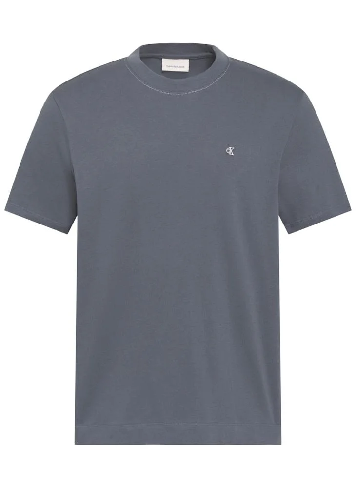 كالفن كلاين تي شيرت بياقة دائرية بخياطة متباينة