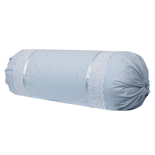 VHC 100% Cotton Lace Bolster Cover 30 * 30 Pack of 2 (Sky Blue) - Image 3