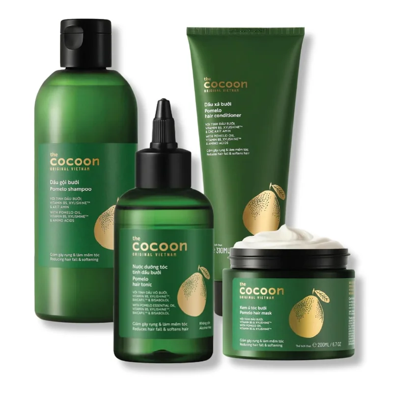 Cocoon Ultimate Hair Repair Set Pomelo Tonic 140 ML, Shampoo & Conditioner 310 ML each, and Hair Mask 200 ML