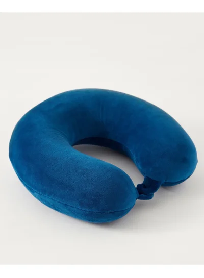 MNUK MNP-2 Neck Pillow, Blue| Memory Foam Travel Pillow for Kids & Adults | Cute U-Shaped Pillow for Ultimate Comfort & Neck Support