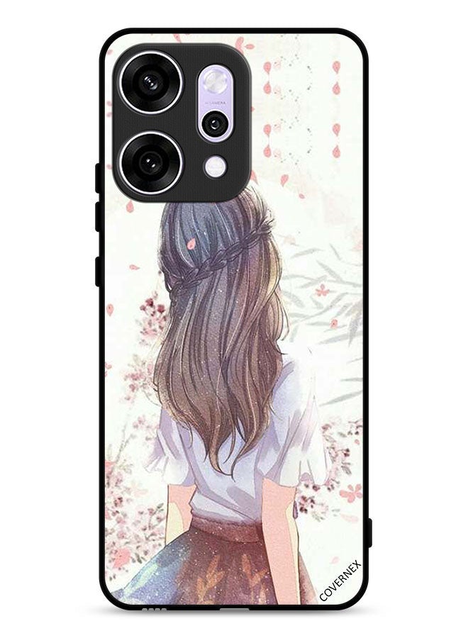 Covernex Oppo Reno14 Protective Case Cover Cute Girl In Deep Thinking - Image 1