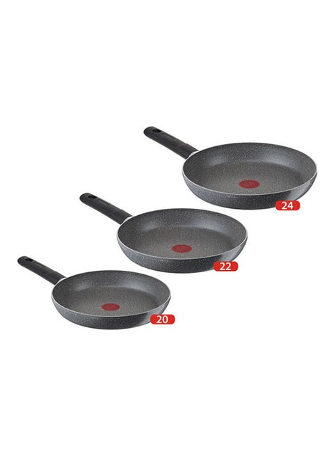 Tefal Cook Natural Fryapn Set Black 20-22-24cm