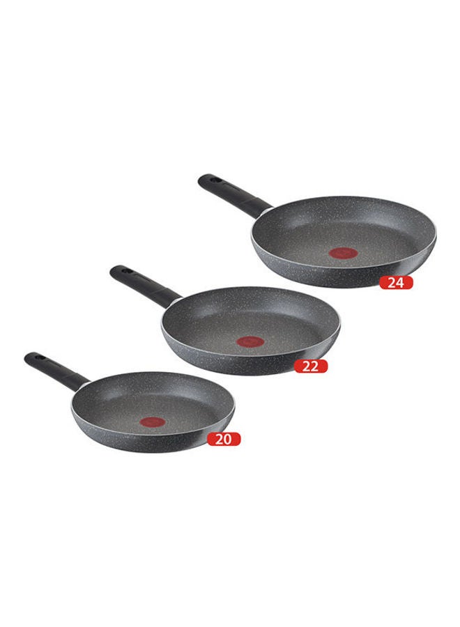 Tefal Cook Natural Frypan Set of 3 (20,22,24)cm Black