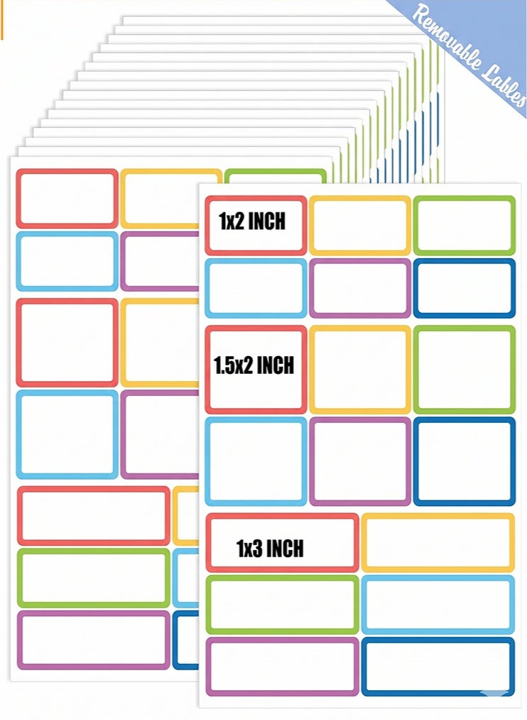 540Pcs Removable Labels Stickers, Blank Labels, Can Labels Stickers for Writing, Colored Labels Stickers Self-Adhesive Rectangular Stickers Water, Oil, Tear Resistant for Food Containers, Classroom, Storage (6 Bright Colors) - Image 1