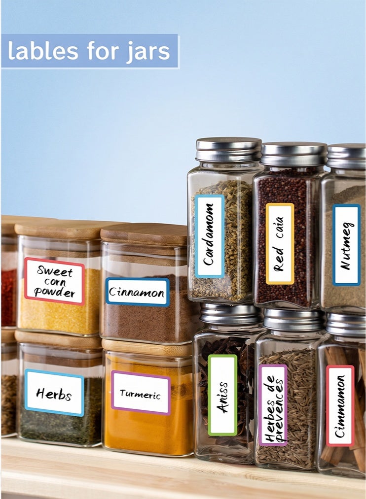 540Pcs Removable Labels Stickers, Blank Labels, Can Labels Stickers for Writing, Colored Labels Stickers Self-Adhesive Rectangular Stickers Water, Oil, Tear Resistant for Food Containers, Classroom, Storage (6 Bright Colors) - Image 4