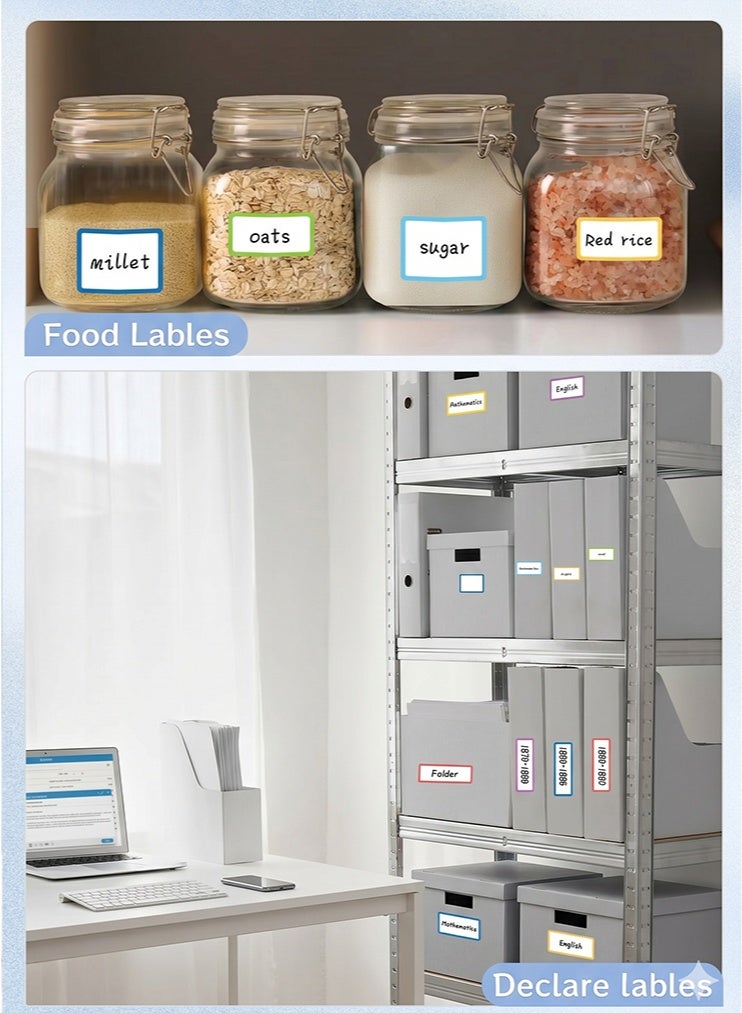 540Pcs Removable Labels Stickers, Blank Labels, Can Labels Stickers for Writing, Colored Labels Stickers Self-Adhesive Rectangular Stickers Water, Oil, Tear Resistant for Food Containers, Classroom, Storage (6 Bright Colors) - Image 5