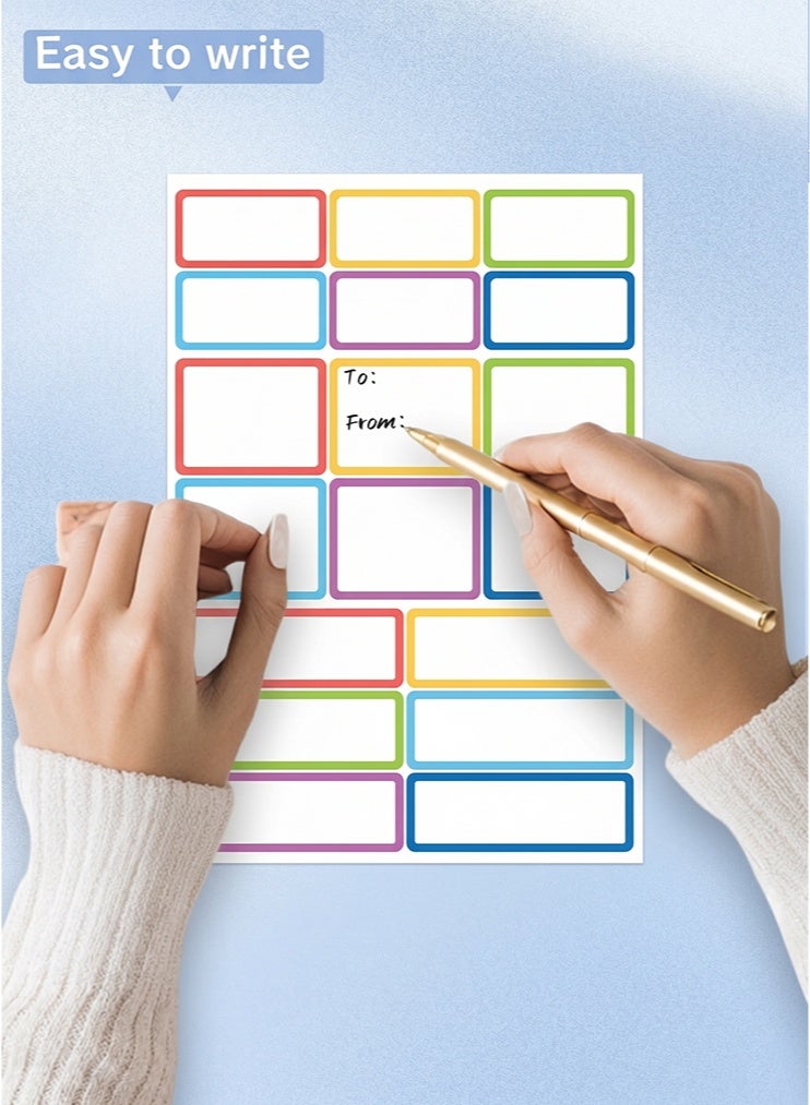 540Pcs Removable Labels Stickers, Blank Labels, Can Labels Stickers for Writing, Colored Labels Stickers Self-Adhesive Rectangular Stickers Water, Oil, Tear Resistant for Food Containers, Classroom, Storage (6 Bright Colors) - Image 3