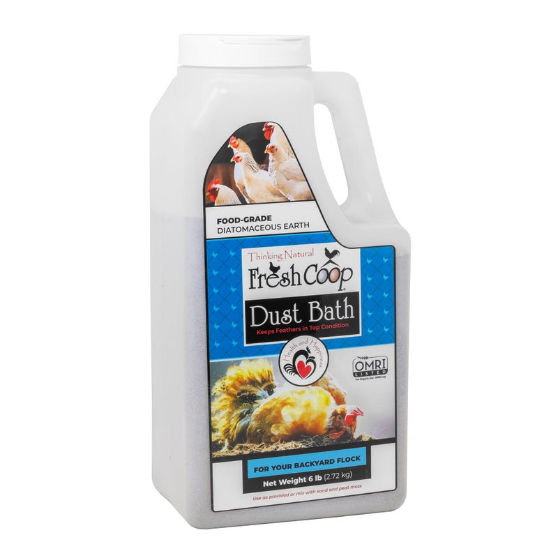 Progressive Planet Fresh Coop Dust Bath, 6lb Jug - Food-Grade Diatomaceous Earth & Calcium Montmorillonite Clay - Supports Healthy Feathers, Reduces Boredom & Encourages Natural Dust Bathing