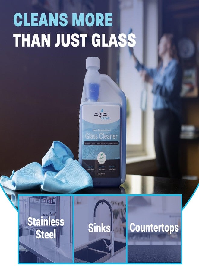 Zogics Non-Ammoniated Glass Cleaner Concentrate - 32 oz Bottle Makes up to 10 Gallons - Meets ECOLOGO Standards - Image 4