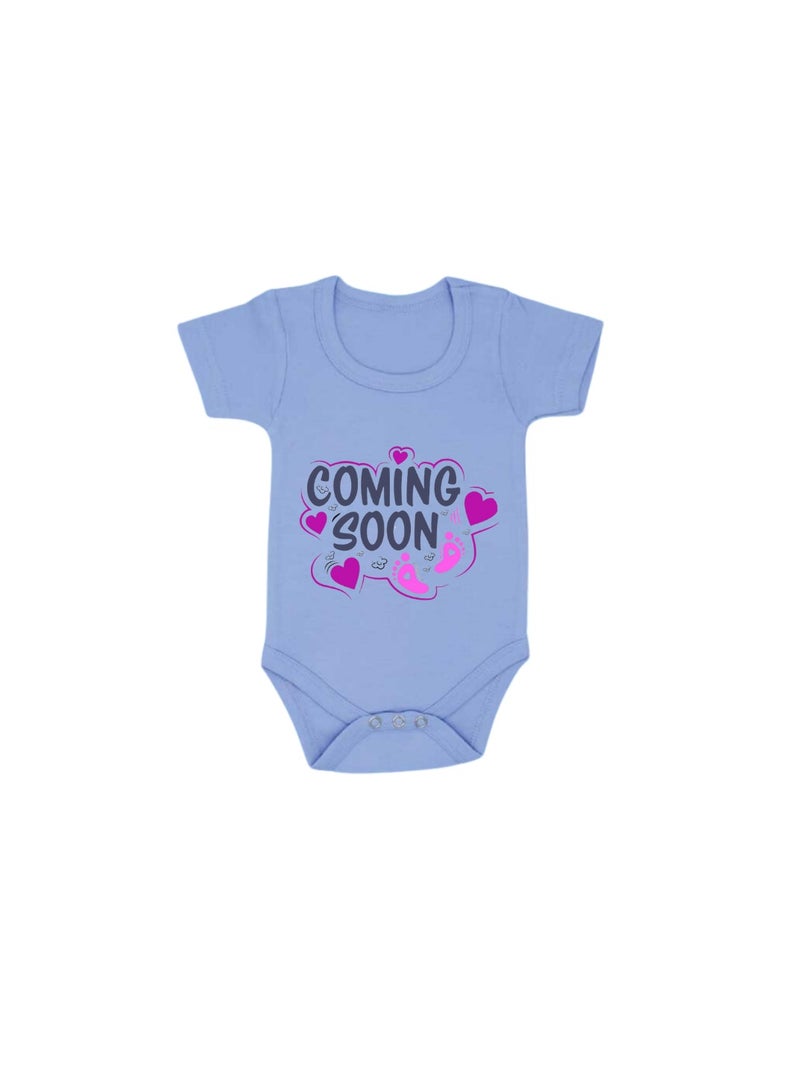 PRINTSHOP4ME Baby Romper Coming Soon Design–Soft Cotton Short Sleeve Bodysuit For Boys And Girls–Comfortable Unisex Baby Onesie For Newborns,Infants And Toddlers - Image 1