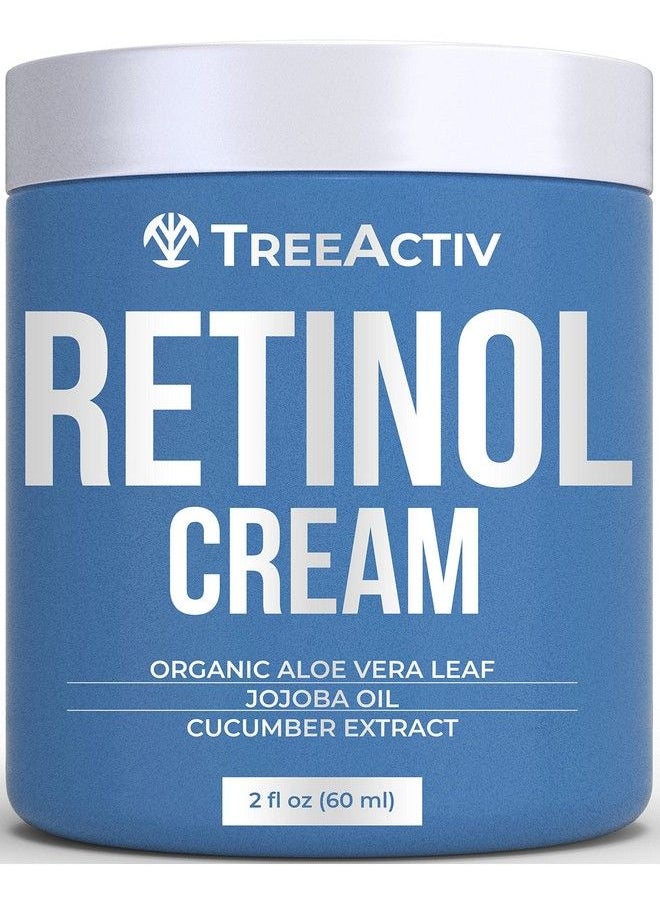 TreeActiv Retinol Cream For Face & Body | Hyaluronic Acid Moisturizer For Wrinkles Fine Lines & Blemishes | Antiaging Skin Tightening & Neck Firming Cream For Adult Men & Women | 60Day Supply  - Image 1