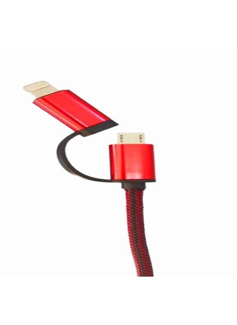 Charging and data cable with two lightning and micro silver outputs 102IS