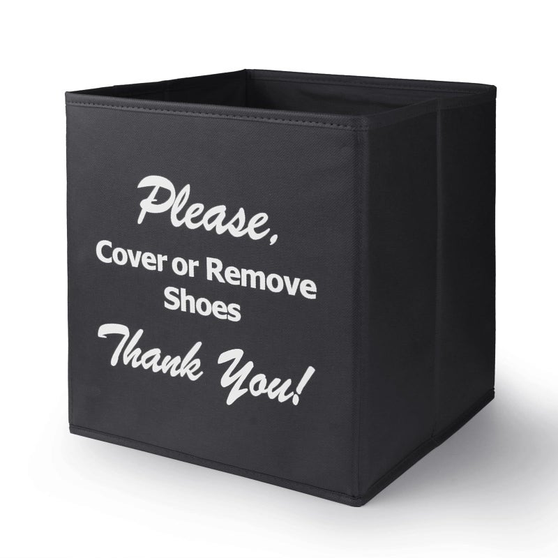 Opret Large Shoe Cover Box Black Real Estate Agent Supplies Disposable Shoe Cover Dispenser Box for Open House Foldable Storage Bin