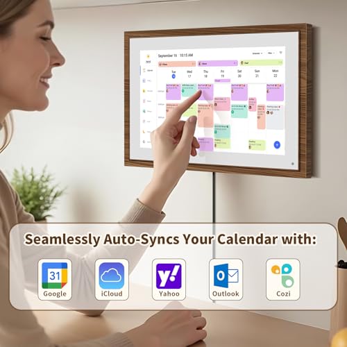 Canupdog 10.1 Inch Digital Calendar Chore Chart with Touchscreen - Full HD Interactive Display, Wall & Desk Mountable Family Planner, to-Do List & Meal Planner, Digital Picture Frame Gifts for Women Mom - Image 2