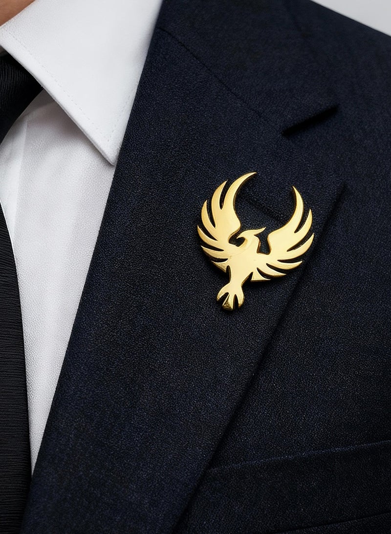 Pin Brooch, 1PC Phoenix-shape Stainless Steel Pin Brooch for Women Men Children, Lapel Pins Shirt Collar Brooch Buckle Lapel Pins Badge Suit Clip Accessory for Clothing Bags Jackets Shirts. - Image 1