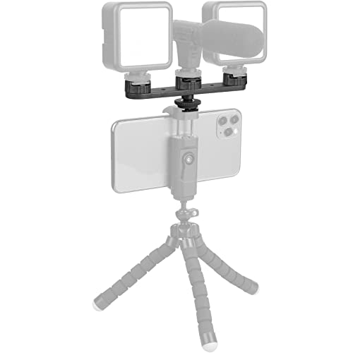 ChromLives Triple Cold Shoe Extension Mount Hot Shoe Base Adapter Extension Bar Bracket with 1/4 Screw for Tripod/Microphone/LED Light Compatible with Canon Sony Cameras… - Image 5