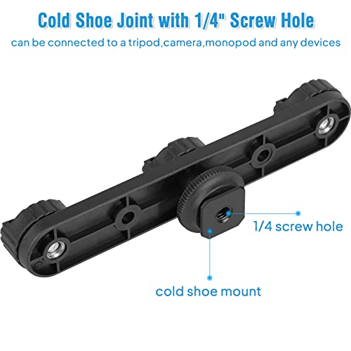 ChromLives Triple Cold Shoe Extension Mount Hot Shoe Base Adapter Extension Bar Bracket with 1/4 Screw for Tripod/Microphone/LED Light Compatible with Canon Sony Cameras… - Image 3