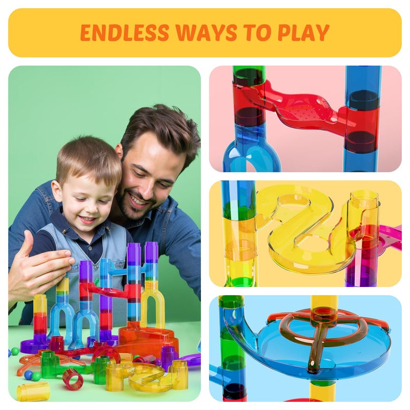 MaxTronic Marble Run  109 Pcs Marble Maze Race Building Blocks Toy Game & STEM Learning Toys Christmas Birthday Gift for Kids Aged 3-12 - Image 3