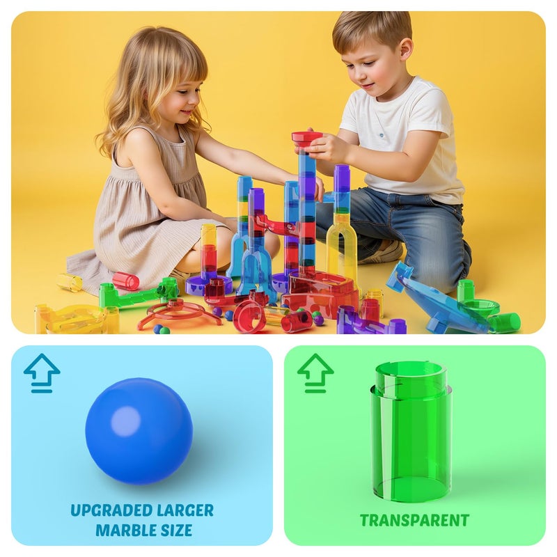 MaxTronic Marble Run  109 Pcs Marble Maze Race Building Blocks Toy Game & STEM Learning Toys Christmas Birthday Gift for Kids Aged 3-12 - Image 4