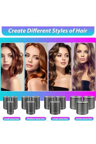 Rollers Hair Curlers 50 Pcs Set with 24Pcs Hair Rollers 4 Sizes (6 Jumbo Rollers/6 Large Rollers/6 Medium Rollers/6 Small Rollers) / 1 comb and 24 Pcs Hair Clips for Long Medium Short Hai - view 5