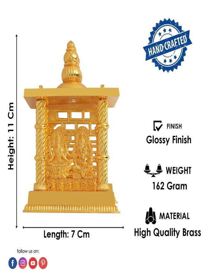 Craftsman 4.5 inch Lakshmi Ganesha Mandir Statue. Metal Figurine Idol Murti Set for Hindu Pooja for Home Mandir. Indian Diwali Puja Pujan Decoration Indian Housewarming Return Gift Items - Image 3