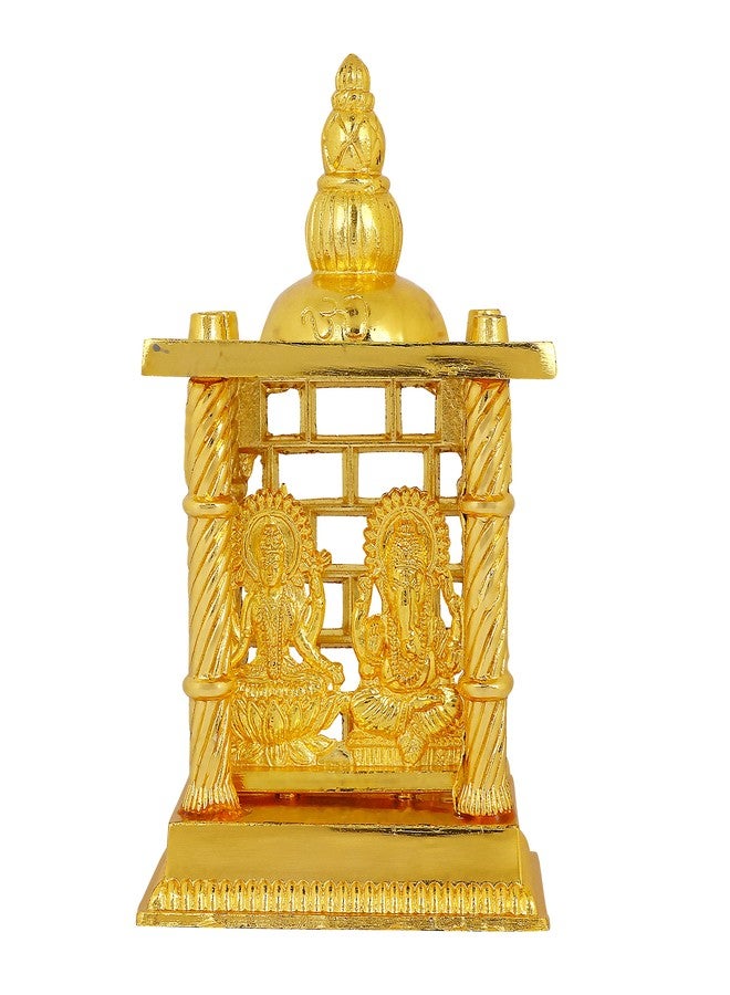 Craftsman 4.5 inch Lakshmi Ganesha Mandir Statue. Metal Figurine Idol Murti Set for Hindu Pooja for Home Mandir. Indian Diwali Puja Pujan Decoration Indian Housewarming Return Gift Items - Image 1