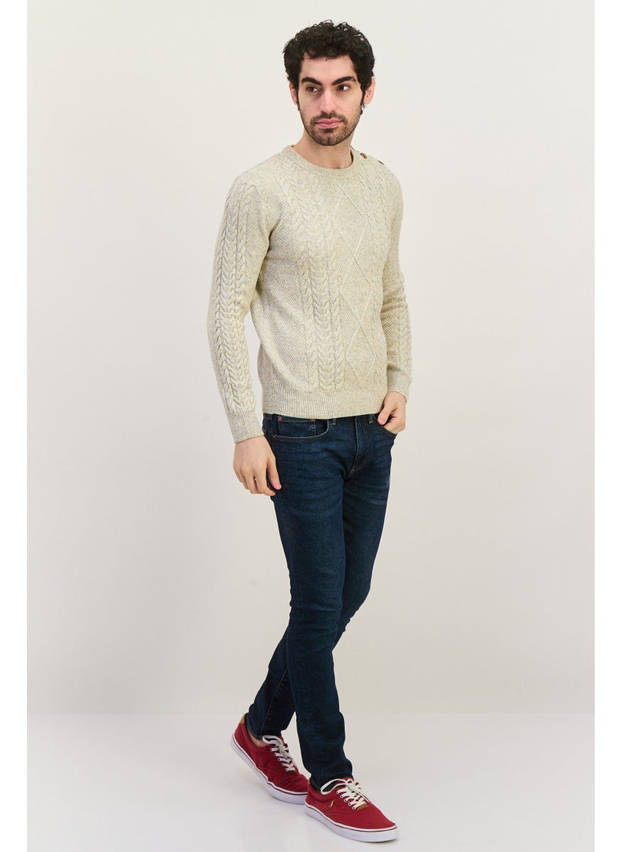 Jules Men Knitted Long Sleeve Sweater, Grey  - Image 3