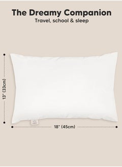 Eworld Toddler Baby Pillow Sleeping Cotton Blend Shell with Polyester Filling for Home and Hotel Room, Pack of 1 & 2 in Elegant White Color  - Image 2