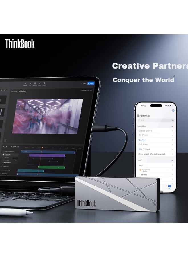 Thinkpad Lenovo Thinkbook 2tb Portable Solid State Drive, Usb4.0 Pssd, Read Speed 3800mb/s, Type-c Direct Connection To Phone, External Hard Drive For Computer, Tu820 - Image 2