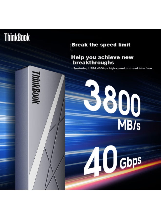 Thinkpad Lenovo Thinkbook 2tb Portable Solid State Drive, Usb4.0 Pssd, Read Speed 3800mb/s, Type-c Direct Connection To Phone, External Hard Drive For Computer, Tu820 - Image 1