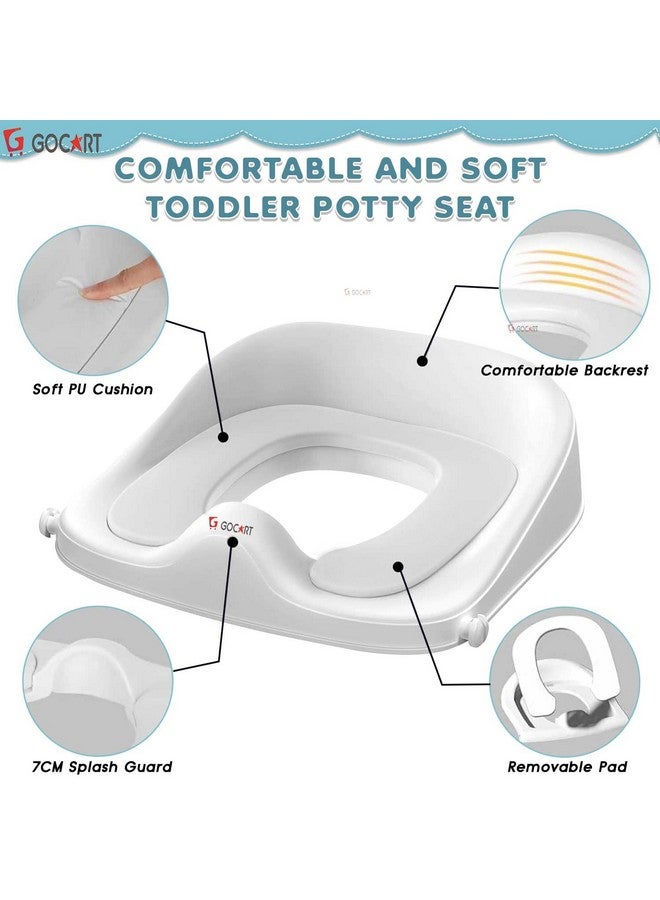 GOCART WITH G LOGO Baby Toilet Seat 2 In 1 With Step Stool, Triangle Stand, Children'S Pu Padded Toilet Seat With Stairs (Sky Blue) - Image 4