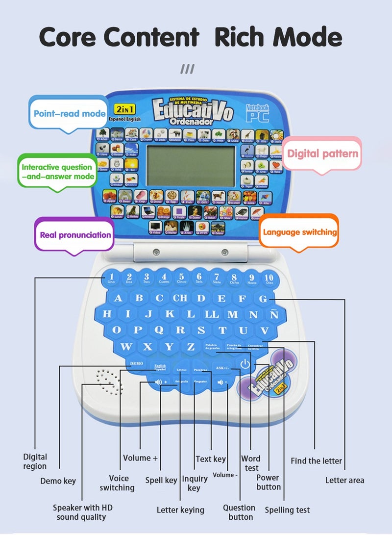 Moovant Kids Learning Laptop Simulation Educational, Toddler Learning Computer Toy, Electronic Musical Instruments Preschool Pretend Toys for Early Learning Mini Laptop Toys - Image 5