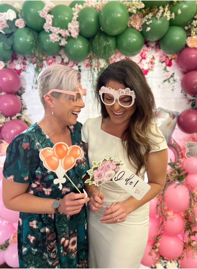 RTYY Wedding Bridal Shower Photo Booth Props, 23 Pieces Rose Gold Bachelorette Party Decorations Photo Booth for Bridal Shower Bride to Be Girls Night Out Hen Party Gift Accessories Wedding Favor Supplies  - Image 2