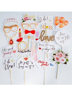 RTYY Wedding Bridal Shower Photo Booth Props, 23 Pieces Rose Gold Bachelorette Party Decorations Photo Booth for Bridal Shower Bride to Be Girls Night Out Hen Party Gift Accessories Wedding Favor Supplies  - Image 5