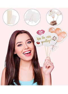 RTYY Wedding Bridal Shower Photo Booth Props, 23 Pieces Rose Gold Bachelorette Party Decorations Photo Booth for Bridal Shower Bride to Be Girls Night Out Hen Party Gift Accessories Wedding Favor Supplies  - Image 4