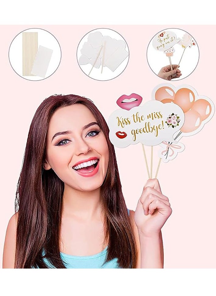 RTYY Wedding Bridal Shower Photo Booth Props, 23 Pieces Rose Gold Bachelorette Party Decorations Photo Booth for Bridal Shower Bride to Be Girls Night Out Hen Party Gift Accessories Wedding Favor Supplies  - Image 4