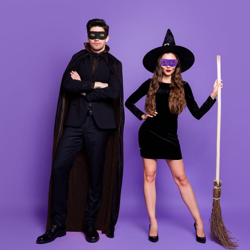Furutonhe Halloween Costume Eye Mask Masquerade Hero Mask Cosplay Party Dress up Accessories Black for Bandit Robber Bat Barnacle - Image 5