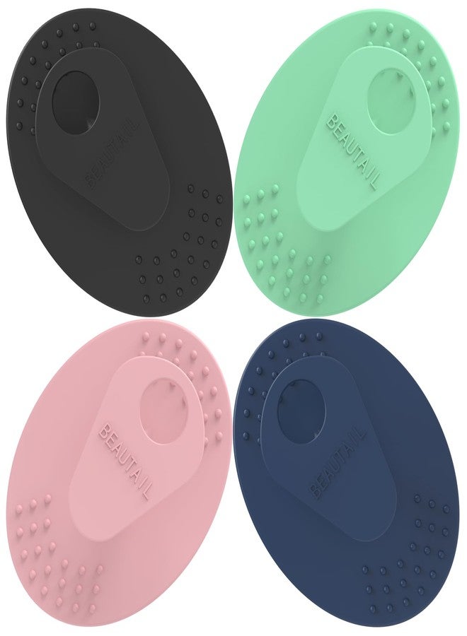 BEAUTAIL Face Scrubber 4 Pack, BEAUTAIL Silicone Manual Facial Cleansing Brush for Men Women, Gentle Face Scrubber Exfoliator, Skin Care Exfoliating Face Brush, Black+Green+Pink+Darkblue - Image 1
