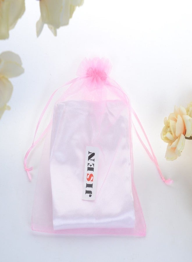 جيسن قفازات جيسن النسائية الطويلة بدون أصابع، تصل إلى فوق الكوع، مصنوعة من الساتان اللامع، مناسبة لحفلات الزفاف، لون أبيض، طولها 18 بوصة - Image 4