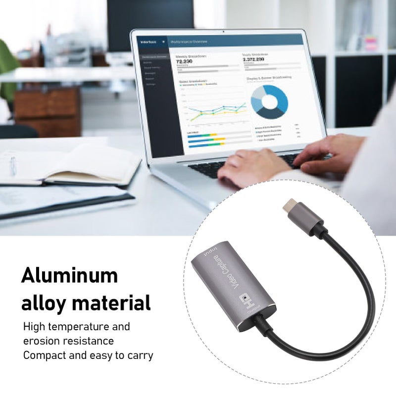 بطاقة التقاط فيديو من سبيكة الألومنيوم من USB C إلى HDMI بدقة 4K و1080P للبث المباشر وتسجيل الألعاب - Image 3