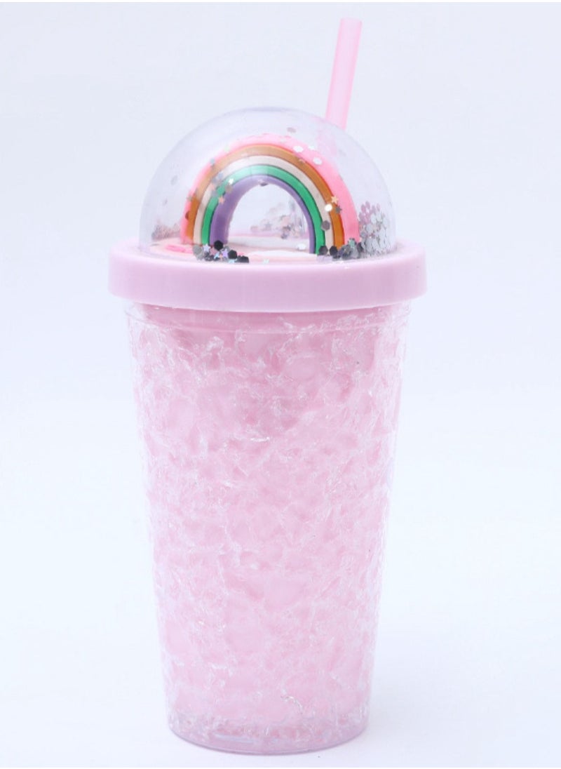 Cartoon Cute Rainbow Cup with Straw Girl Water Bottle Double Plastic BPA Free cute Juice Milk Coffee 550ml Drinking Tumbler (Pink) - pzsku/ZF11245BD8C247C33A390Z/45/_/1724996519/df690b7d-d5f0-417b-a837-5430fc35099b